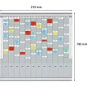 Franken T-Kartentafel Jahresplaner, 81,9 x 78 cm, 12 Träger + 2 Index, 35 Schlitze, PV-SET4