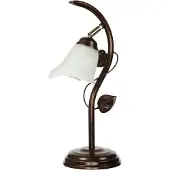 Licht-Erlebnisse Tischleuchte 40 cm E14 Braun Glas Metall Floral Tischlampe