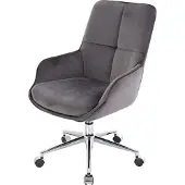 Mendler Bürostuhl MCW-J64, Drehstuhl Schreibtischstuhl Lehnstuhl, mit Armlehne höhenverstellbar Samt MVG dunkelgrau