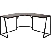 Mendler Eck-Schreibtisch MCW-K66, Computertisch Arbeitstisch, MVG- 76x140x140cm, MDF Metall dunkelbraun