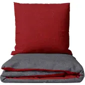 TRAUMSCHLAF Melange Biber Bettwäsche 155x220 cm + 80x80 cm rot-anthrazit