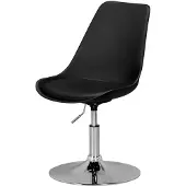 FineBuy HAINAN Drehsessel Schwarz Esszimmerstuhl Kunstleder / Stoff Drehstuhl verstellbar Drehhocker Wartezimmerstuhl