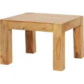 FineBuy Couchtisch Akazie Massivholz 60x60 cm Quadratischer Wohnzimmertisch Handgefertigt & Naturfarben Beistelltisch aus Echtholz