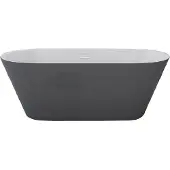 Jet-Line Design Badewanne 170 x 80 x 58 cm, freistehende Badewanne, grau