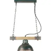 Licht-Erlebnisse Pendelleuchte Hängelampe HAKON Wohnzimmer in Kupfer Antik Holz E27 Metall Vintage