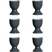 Ritzenhoff & Breker Eierbecher "Eierbecher Doppio ø 5 cm 6er Set", grau (anthrazit), Porzellan, Eierbecher, Eierbecher