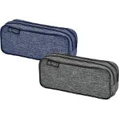 Herlitz Doppelfaulenzer Knitted Fabric f.s., Weiches Federmäppchen, Stoff, Gemischte Farben, Einfarbig, Reißverschluss, Pubertät