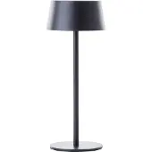 Brilliant schwarze Solar Außentischleuchte PICCO | aufladbar über Solar und USB | 4W 300lm 3000K | Metall/Kunststoff