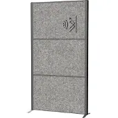 MAUL Stellwandsystem MAULconnecto Uplight, 3 x Akustikvlies dunkel, LED-Leuchte mit 2500 lm & 4000 k, Klettverbindung, Standfuß, H 1800 x B 1000 mm, anthrazit