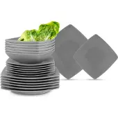 Konsimo Tafelservice EPIRI für 6 Personen (18el) Spülmaschinen- und Mikrowellengeeignet, Grau, Keramik, MODERN, 25x25|21x21|17x17cm