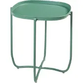 En.casa Tabletttisch ‘Sandefjord’ rechteckig mit einem abnehmbaren Tablett Stahl 53 x 46 x 46 cm Grün