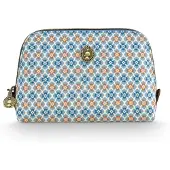 Pip studio Coby Cosmetic Bag Triangle Small Mojo Blue 19/15x6x12cm