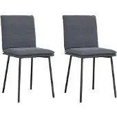 vidaXL Esszimmerstühle 2 Stk. Dunkelgrau Samt