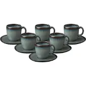 Like. by Villeroy & Boch Lave Kaffeetassen mit Untertassen
