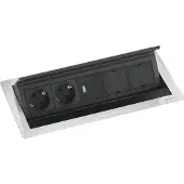 Evoline Flip Top Push Data USB L Steckdosenleiste, 2 freie Modulplätzen, weiss