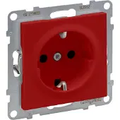 Legrand SEANO Schutzkontakt-Steckdose mit erhöhtem Berührungsschutz, Anschlussdose, Steckklemmen, 16A, 250V, Rot, 765122