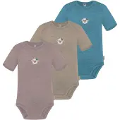 Normani 3er Set Baby Merino Body Kurzarm „Tauranga" - 9295