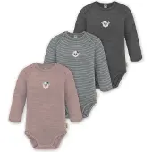 Normani 3er Pack Baby Merino Body Langarm „Auckland" - 9375