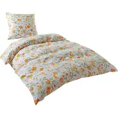 TRAUMSCHLAF Soft-Touch Mikrofaser Bettwäsche Nürnberg orange 200x220 cm + 2x 80x80 cm