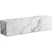 FineBuy Lowboard Hängend Marmor-Optik Weiß 120x30x30 cm TV-Schrank Fernsehtisch mit Klapptüren Modern Fernsehschrank Wand TV-Kommode Fernsehkommode