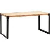 Wohnling Esszimmertisch 180x90x76 cm Akazie Massivholz Metall Esstisch Industrial Küchentisch mit Metallbeinen Holztisch Groß Speisetisch Esszimmer