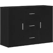 vidaXL Sideboard Schwarz Eichen-Optik 91x29,5x65 cm Holzwerkstoff