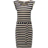 Ragwear Sommerkleid "Tagg Stripes" Eingrifftaschen gestreiftes Damen Minikleid mit Taillenband und Taschen
