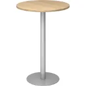 Hjh OFFICE PRO BISTRO H80R S - System Konferenztisch Eiche Silber Ø 80