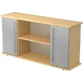 Hjh OFFICE PRO KAPA SB | Sideboard | mit Türen - Ahorn/Silber Sideboard Chromgriff Metall