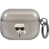 Karl Lagerfeld KLAPUKHGK AirPods Procover schwarz/schwarz Glitzer Karls Kopf