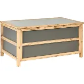 Beliani Aufbewahrungsbox Grau Beton u. Akazienholz 330 L mit Deckel Gasdruckfeder Wtterbeständig Rustikal Truhe für Polster Kisssen Terrasse Garten