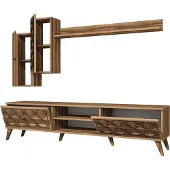 Skye Decor , Class S - Walnut, TV-Einheit, Nussbaum, 100 % MELAMINBESCHICHTETE SPANPLATTEN, 180 x 35 x 44 cm