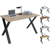 VCM Holz Schreibtisch | H. 76 x B. 140 x T. 80 cm | Computertisch schlicht | Füße aus hochwertigem Metall | Arbeitstisch | Büromöbel - Lona X