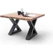 Robas Lund CARTAGENA Couchtisch 75 anthrazit lackiert, Farbe:Akazie natur/X-Form