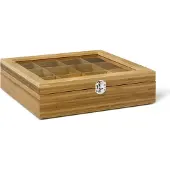 Bredemeijer 12 Compartments With Window Bamboo Natural Teebox