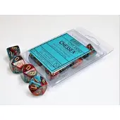 Chessex Gemini Red-Teal/gold Set of Ten d10s