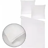 TRAUMSCHLAF Uni Single Jersey Bettwäsche Eschle 240x220 cm + 2x 80x80 cm white