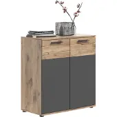 GuenstigEinrichten Mason Sideboard 2 Türen Eiche Nachbildung.