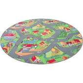 Snapstyle Kinder Spiel Teppich Little Village Grün Rund