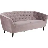 Actona 3-Sitzer GROUP "Ria Couch, Sofa", rosa (rose), B:191cm H:39,4cm T:84cm, Sofas, 3-Sitzer, Samtstoff, Massivholz-Beine, Taschenfederkern, Tufting, mit Armlehnen