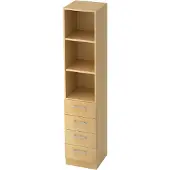 Hjh OFFICE PRO SIGNA G 7600 RE - Ahorn 5 OH Schrank mit 4 Schüben Relinggriff Kunststoff