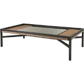 Brafab Gartencouchtisch Shell, aus Rattan und Aluminium, modern, natur und schwarz, 150x80 cm