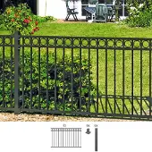 Alberts Zaunkomplettset Circle, zum Aufschrauben | anthrazit | Höhe 120 cm | Länge 10 m