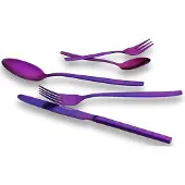 Echtwerk Tafelbesteck Positano Purple Edition 30-teilig 6 Personen Edelstahl 18/10 mattiert