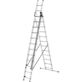 Hailo Vielzweckleiter "HobbyStep combi", (Set), Aluminium Kombileiter 3-teilig 3x12 Sprossen