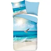 Muller Textil Duvet cover Good Morning 200x200 + 2* 80x80 cm - beach theme