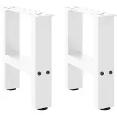 vidaXL Couchtischbeine Weiß 2 Stk. 40x(30-31) cm Stahl