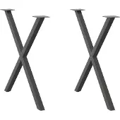 vidaXL Esstischbeine X-Form 2 Stk. Anthrazit 70x(72-73) cm Stahl