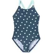 Schiesser Badeanzug Mädchen blau bedruckt, 92 772448-0003-00920