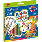 Pricenet School triangular crayons, 24 colors, BAMBINO license